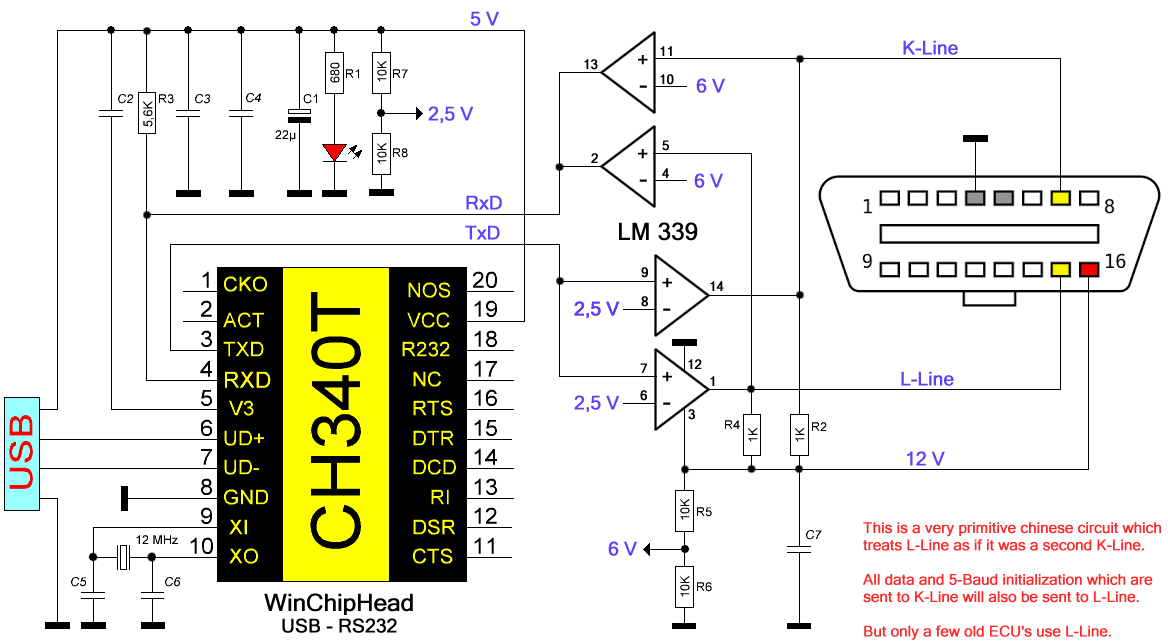 VAG KKL Adapter circuit diagram